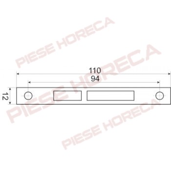 Suport opozabil pentru balama usa  cuptor, montare stanga/dreapta, latime 12mm, distanta intre gaurile de fixare 110mm, este compatibila cu codul 700025. Pentru OLIS, UNOX,ROLLER-GRILL, GARBIN 
